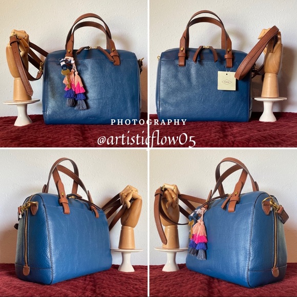 NEW! Fossil Twilight Leather Rachel Satchel - Picture 10 of 12